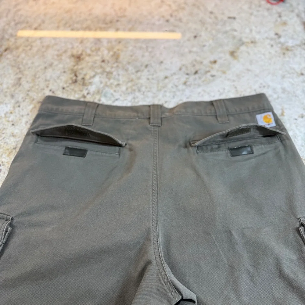 Carhartt Rugged Flex Cargo Work Shorts Mens 40 Moss Canvas Relaxed Fit BS3542